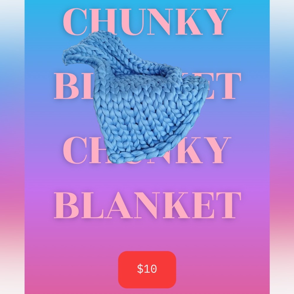 SMALL CROCHET CHUNKY BLANKET !!!!!! Comes In Various Colors and is available💙